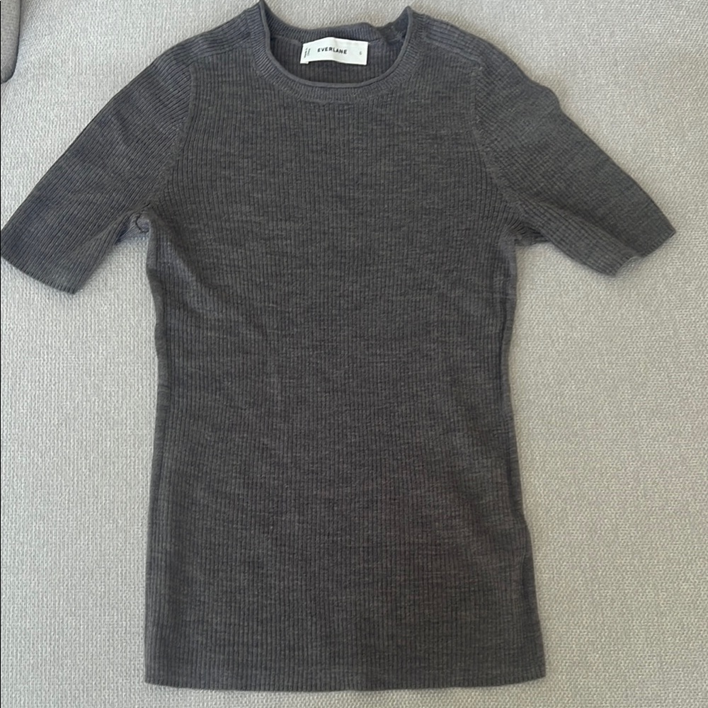 Everlane Gray Short Sleeve Knit Top